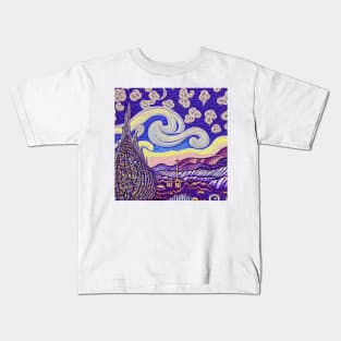 Beautiful Abstract swirl Cosmos Landscape Kids T-Shirt